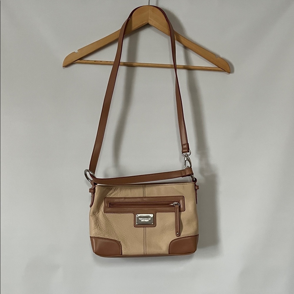 TIGANELLO PEBBLED STONE LEATHER MESSENGER CROSSBODY HANDBAG